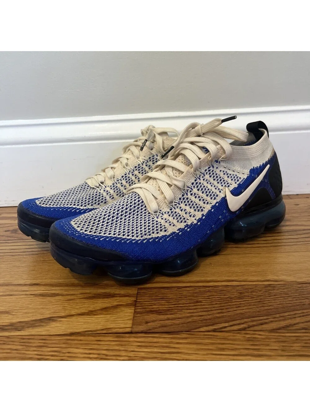Nike Air VaporMax Flyknit 2 Shoes Mens 9.5 Racer Blue Sneakers 942842-204